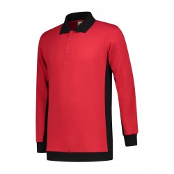 POLOSWEATER L&S WORKWEAR 4700 RED BLACK