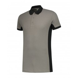 POLOSHIRT  L&S WORKWEAR SS 4600 PEARL GREY BLACK